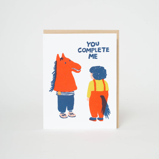 You Complete Me Funny Love Letterpress Card by Egg Press