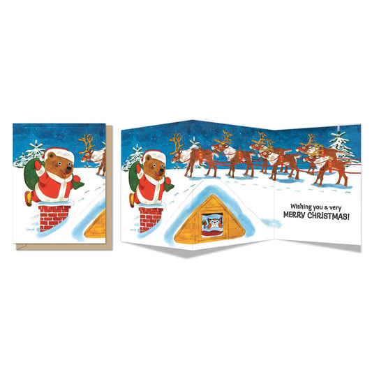Tri-Fold Holiday Greeting Card | Santa Claws