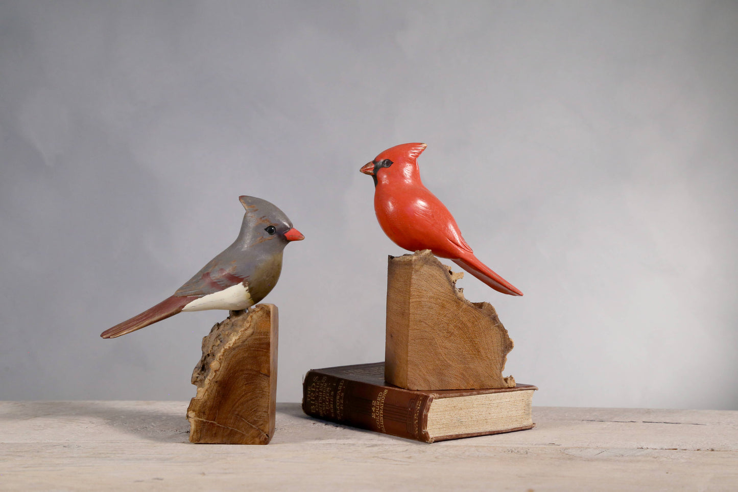 Cardinal - Female - 7"H - Hand Carved Figurine