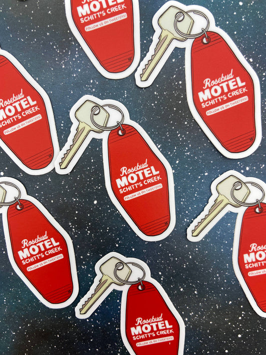 Vinyl Decal - Rosebud Motel Room Key - Schitt's Creek