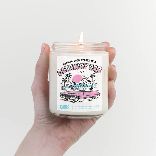 Nothing Good Starts in a Getaway Car Candle (8oz.)