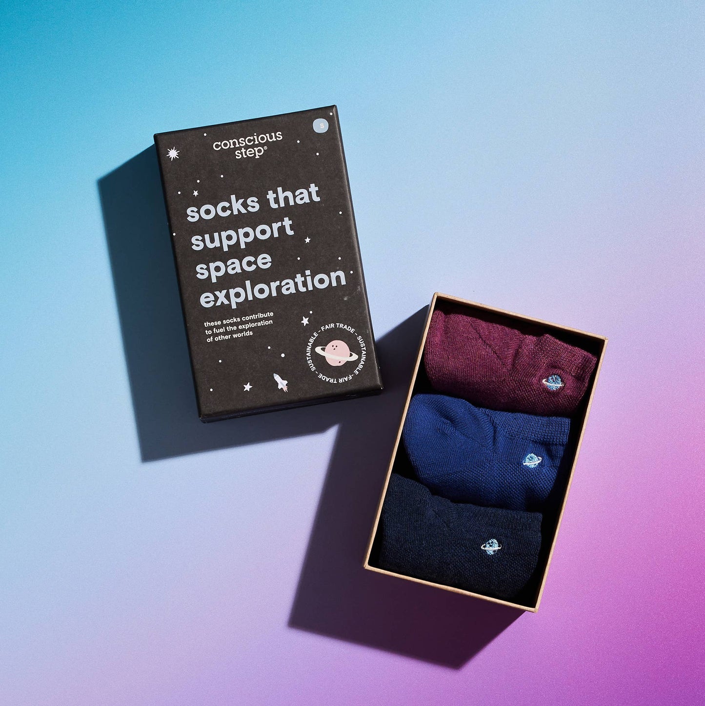 Boxed Set Ankle Socks that Support Space Exploration