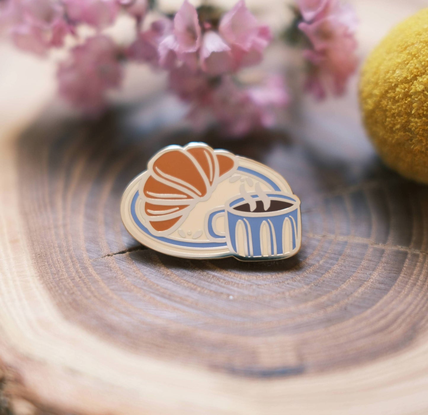 Croissant Enamel Pin