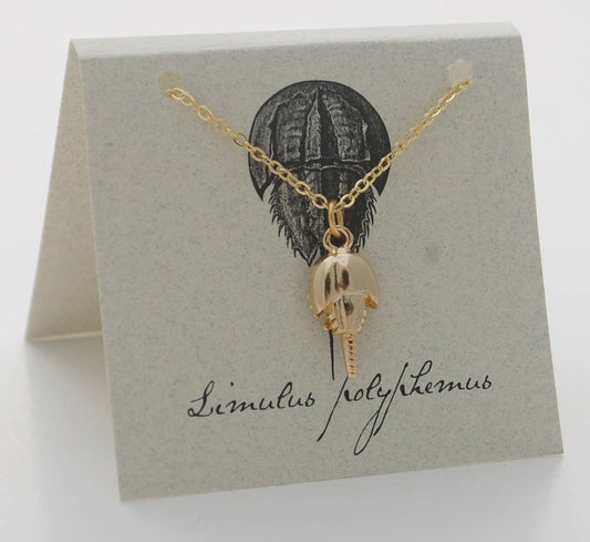 Horseshoe Crab Necklace - gold Natural History