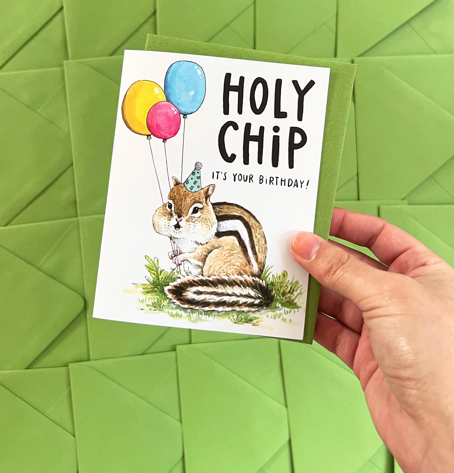 Holy Chip Chipmunk Birthday Card