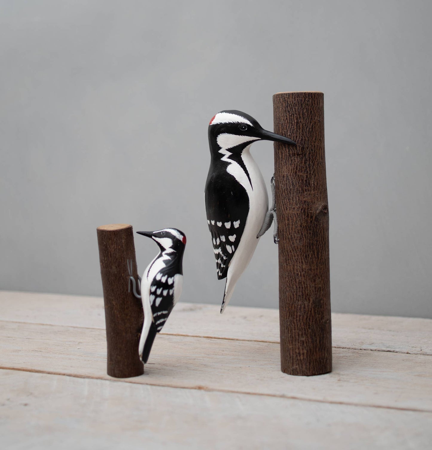 Downy Woodpecker - 9.5"H  -Carved Wooden Figurine