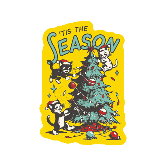 Tis The Season Cat Vinyl Sticker