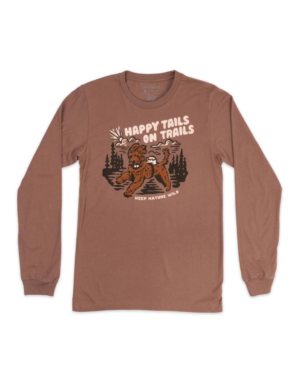 Happy Tails on Trails Forest Unisex Longsleeve Tee | Redwood