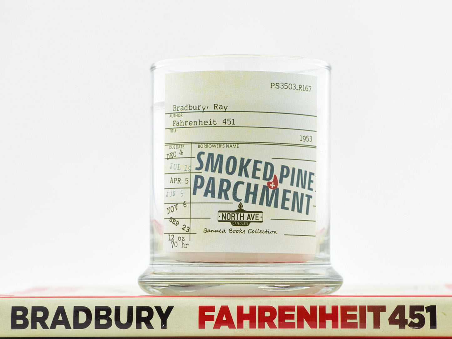 Banned Book Candle / Fahrenheit 451 / bookstore gift /