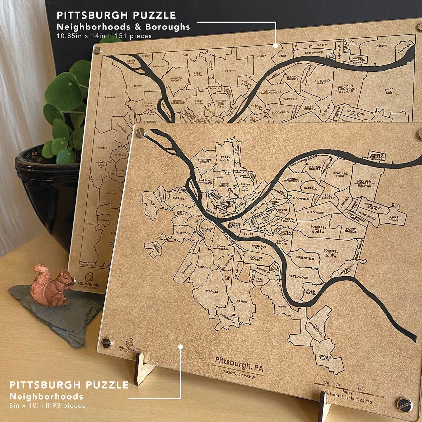 Pittsburgh Neighborhoods & Boroughs Puzzle Map