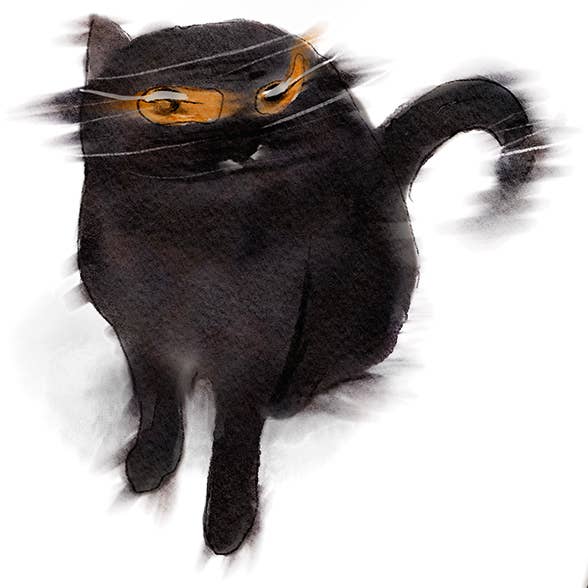 Spooky Black Cats purr-anormal cat-ivities - Funny Halloween Card