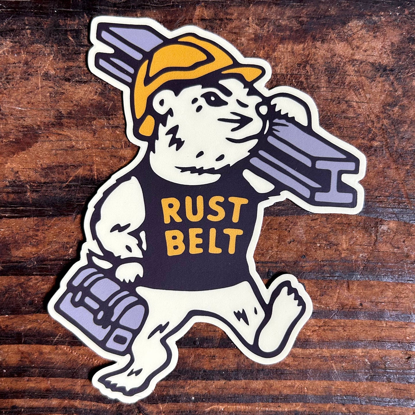 Rust Belt Blue Collar Groundhog- High Quality Bumper Sticker