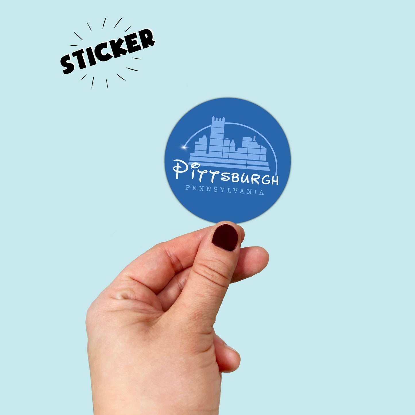 Waterproof Vinyl Pittsburgh Magic Sticker (Circle)