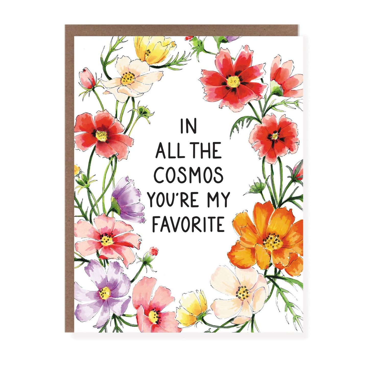 In All The Cosmos | Punny Floral Encouragement Card