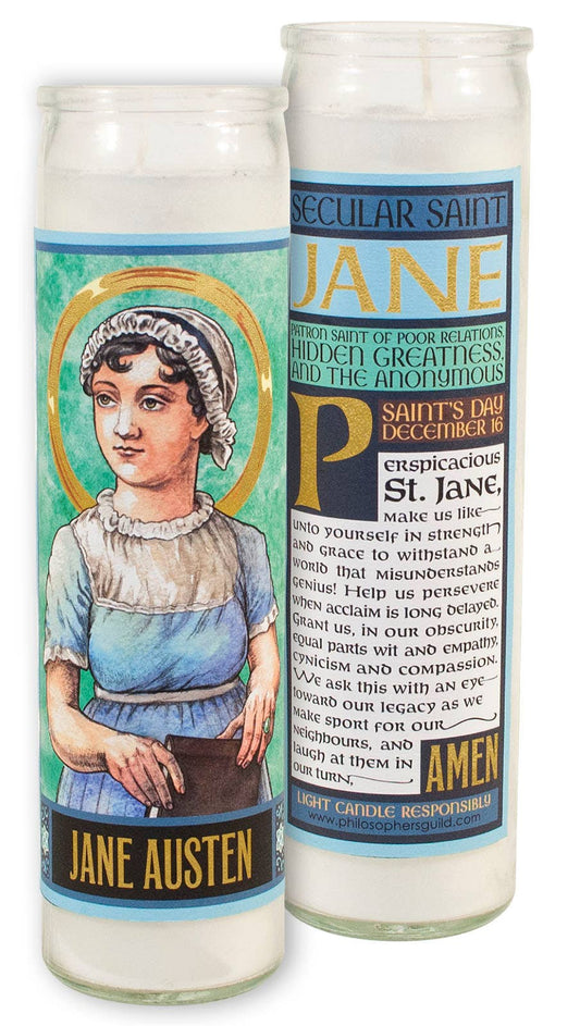 Jane Austen Secular Saint Candle