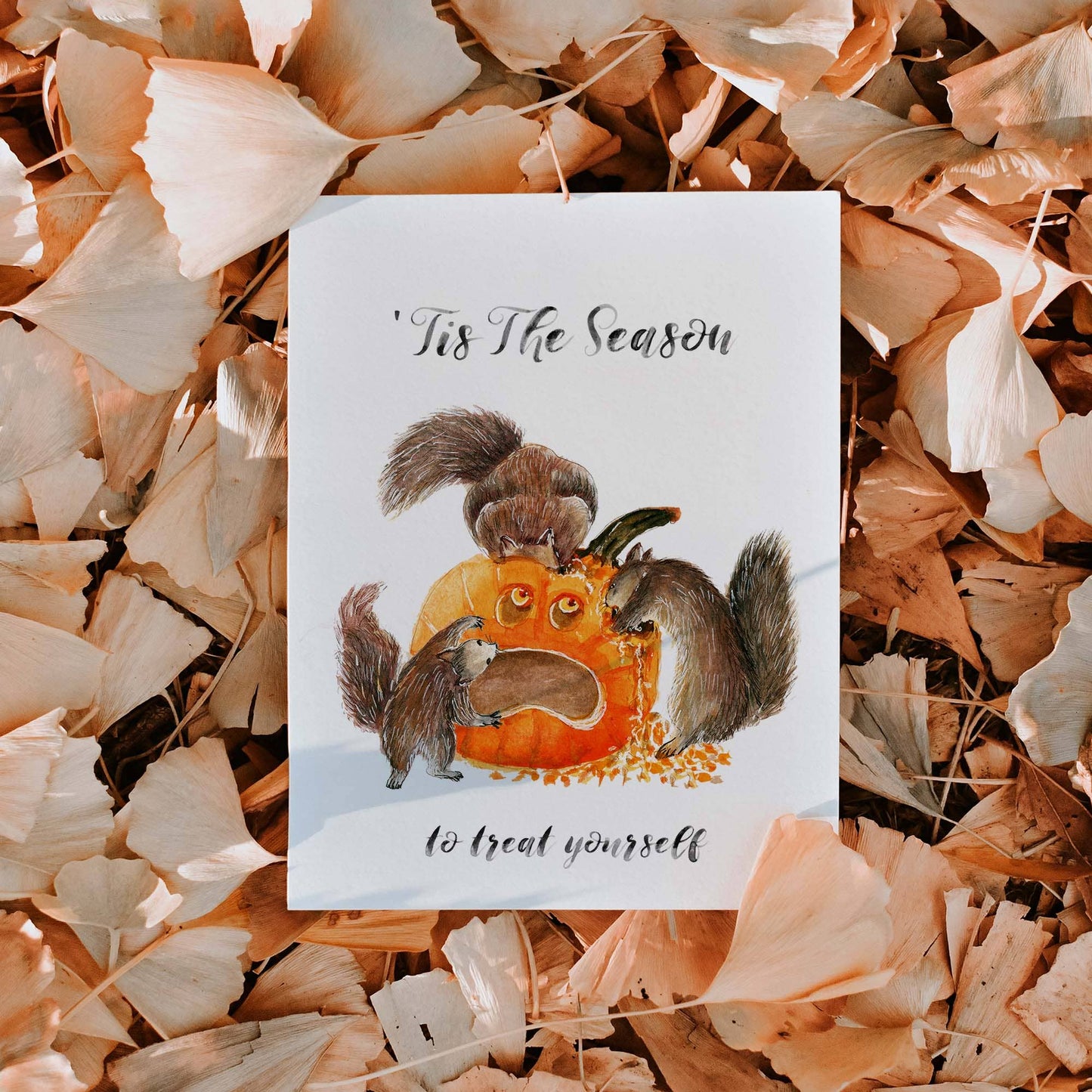 Squirrels Fest Pumpkin - Funny Halloween Card
