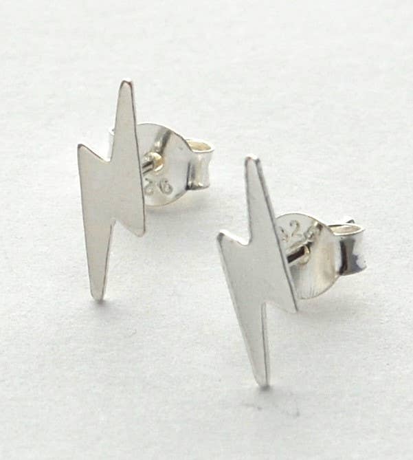 Lightning Bolt Stud  Earrings - sterling Natural History