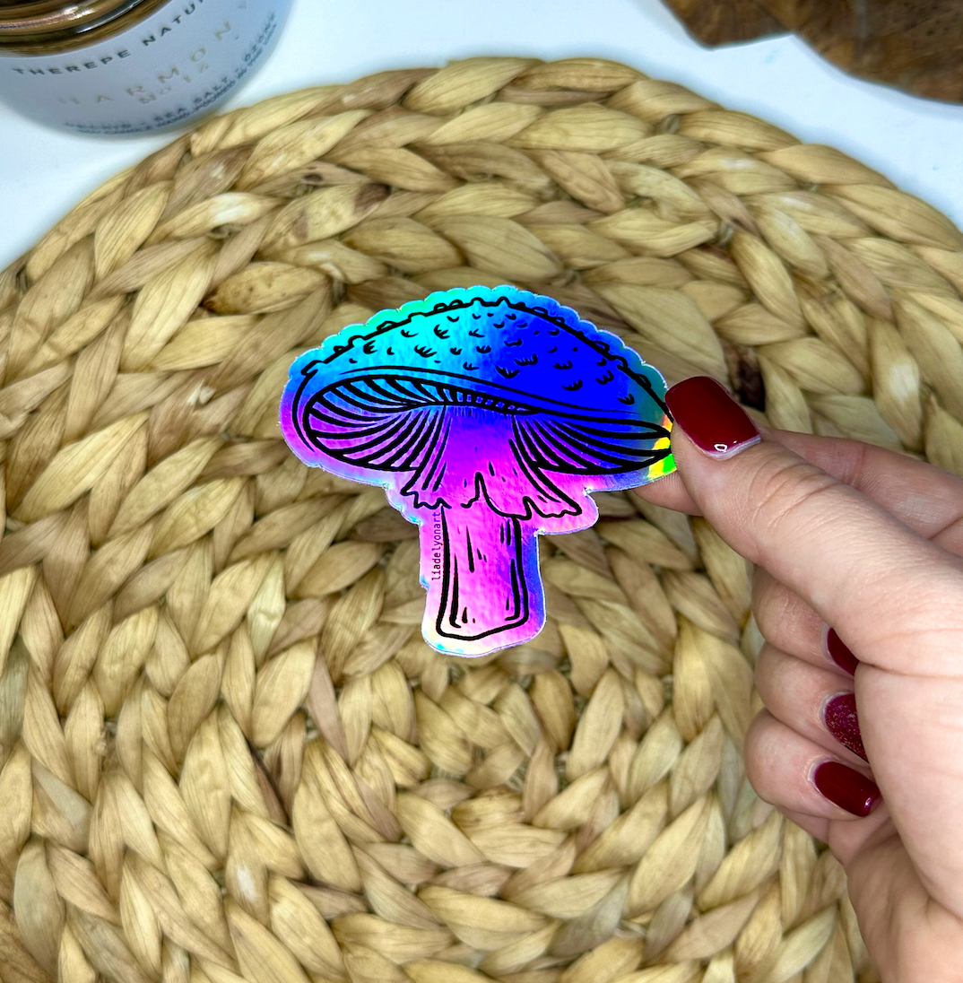 Amanita Mushroom Water Bottle Sticker