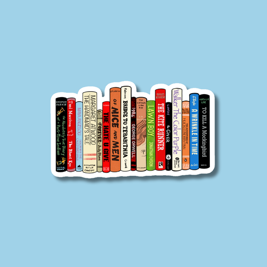 Banned Books Bookshelf Sticker