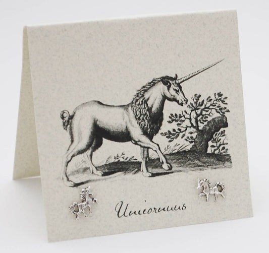 Unicorn Post Earrings sterling silver Natural History