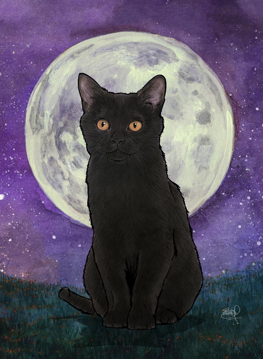 Full Moon Meow #168 - vertical