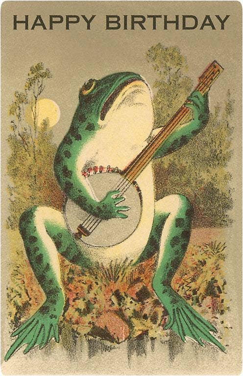 Greeting Card HB-136 Happy Birthday, Frog with Banjo