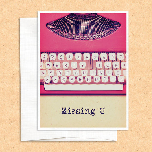 Missing U Typewriter Card