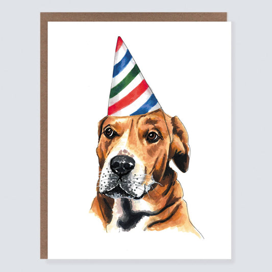 Party Hat Dog Birthday Card
