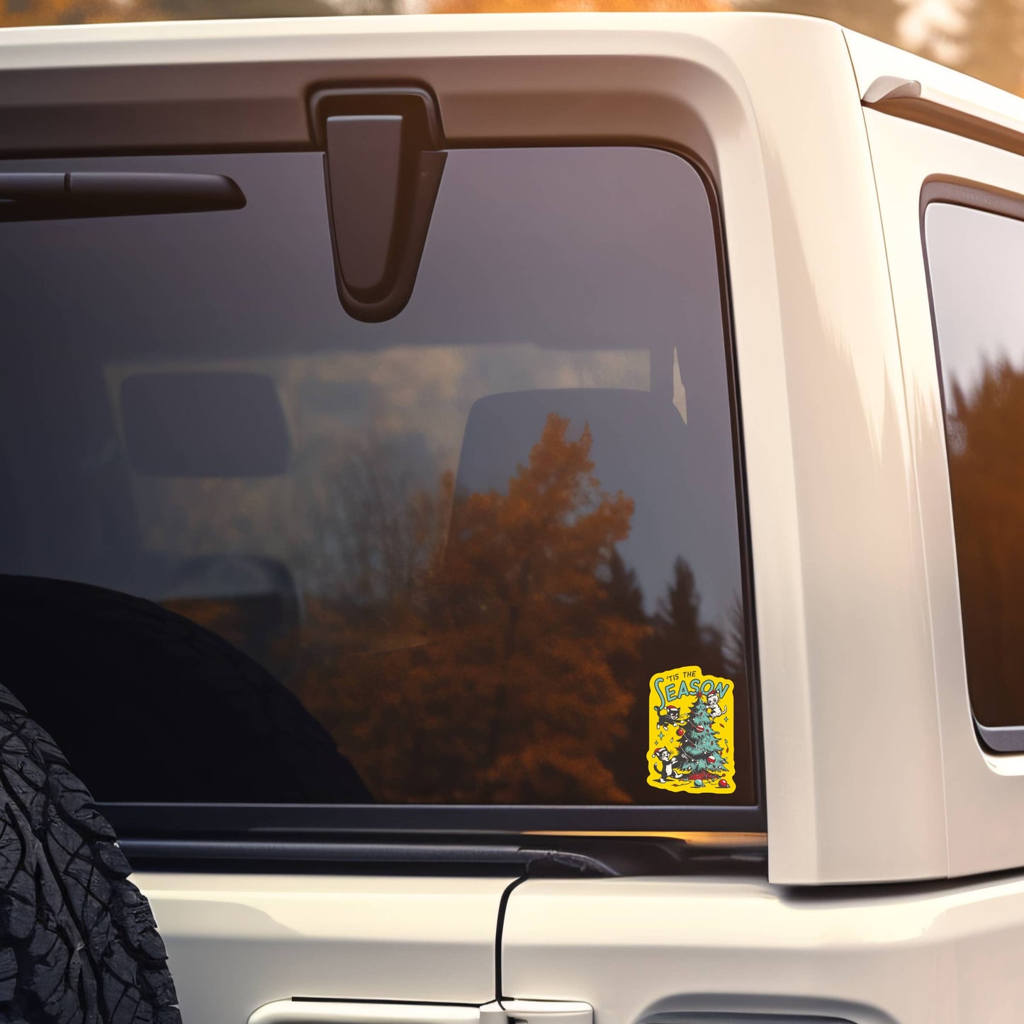 Tis The Season Cat Vinyl Sticker