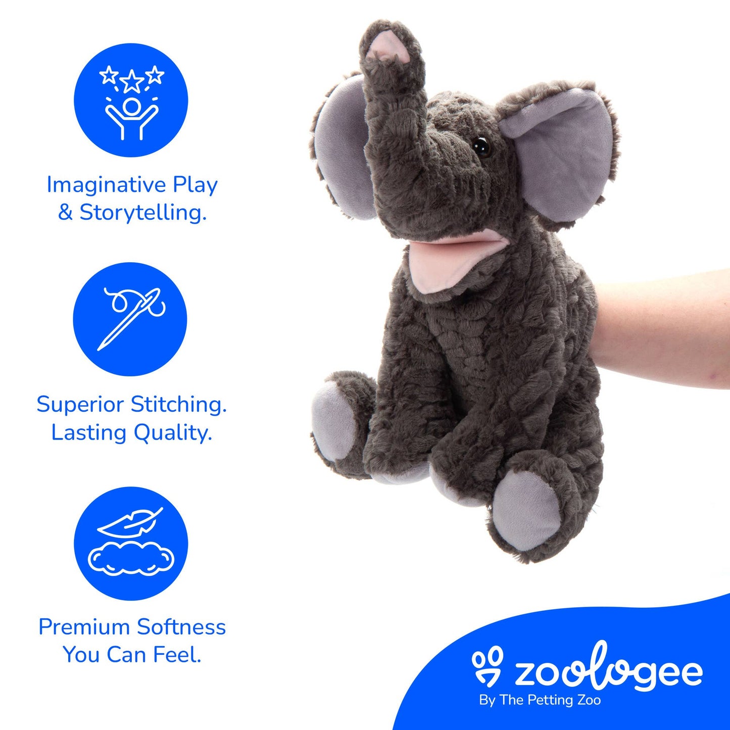 12" (30cm) Interactive Puppet Elephant Interactive Toy