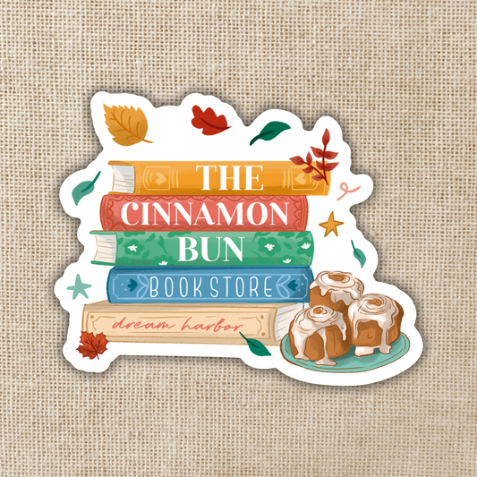 Cinnamon Bun Book Store Sticker | Dream Harbor