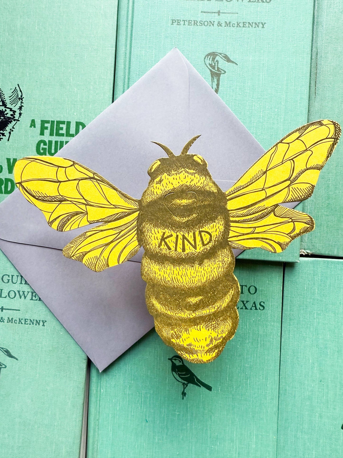 Bee kind letterpress card