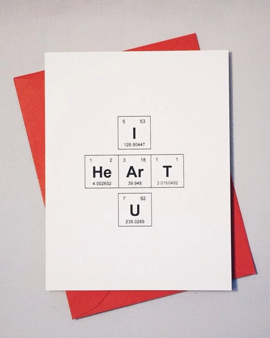 "I HeArT U" Love Greeting Card