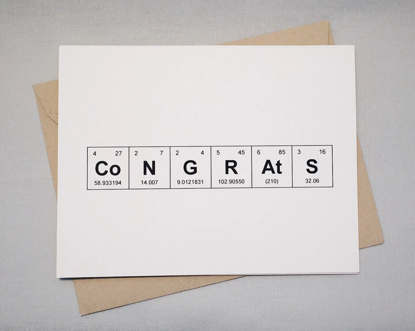 "CoNGRAtS" Chemistry Greeting Card