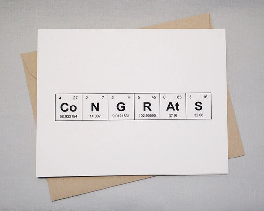 "CoNGRAtS" Chemistry Greeting Card